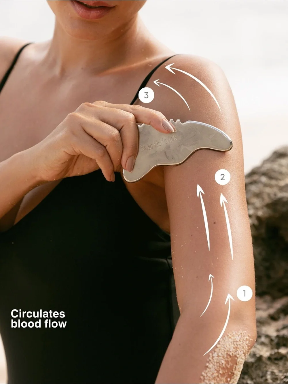 NUSA Holistick Stainless Steel Body Gua Sha Facial Face Massage guashaTool